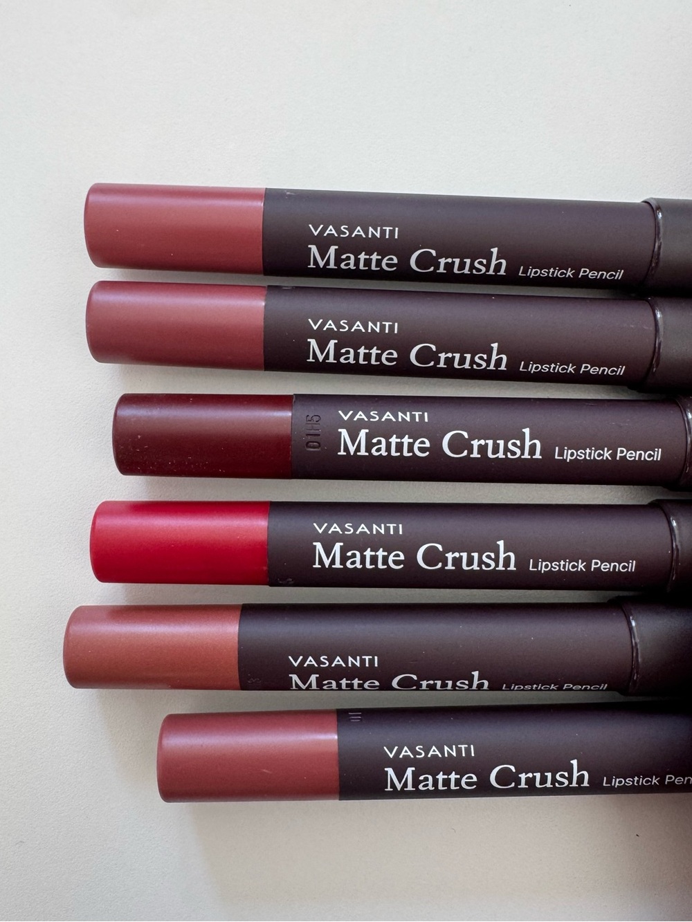 6 Vasanti Matte Crush Lipstick Pencils, All new & unused!